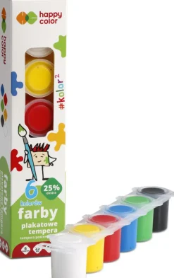 Happy Color Zestaw farb plakatowych - - 6 kolorów x 25 ml