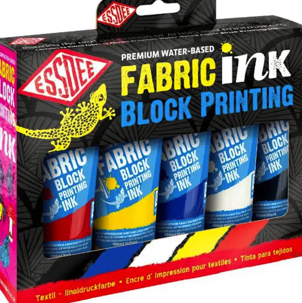 Essdee Zestaw farb tuszów do linorytu Fabric Printing Ink - - 5 x 100 ml
