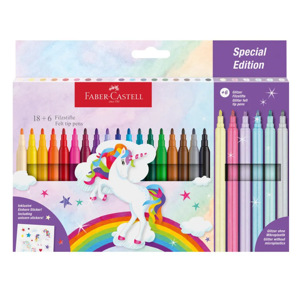 Faber-Castell Zestaw flamastrów Jednorożec - - 24 kolory > Dzieci Flamastry Dla Dzieci