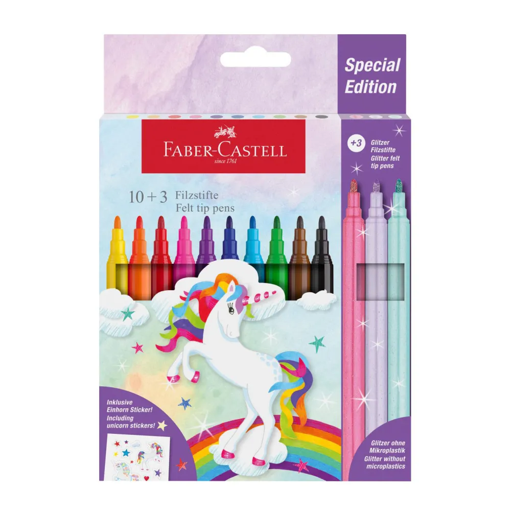 Dzieci Faber-Castell Zestaw flamastrów Jednorożec - - 13 kolorów