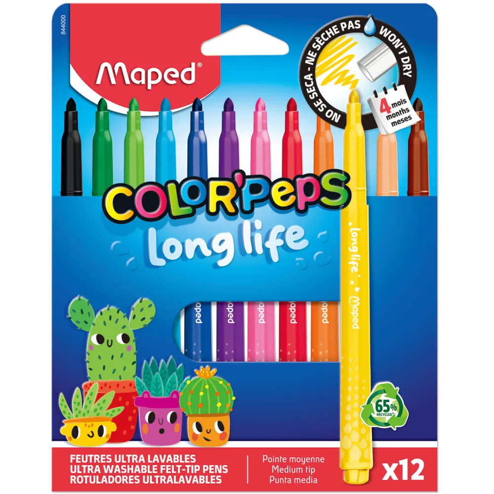 Maped Zestaw flamastrów niewysychających Color'Peps - - 12 szt. > Dzieci Flamastry Dla Dzieci