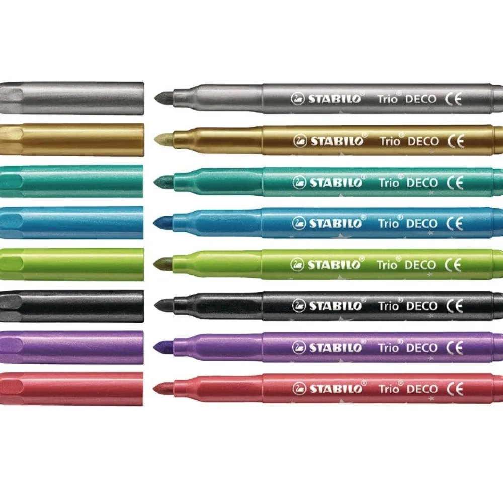 Stabilo Zestaw flamastrów Trio Deco Metallic - - metaliczne, 8 kolorów > Markery, Brushpeny I Pisaki