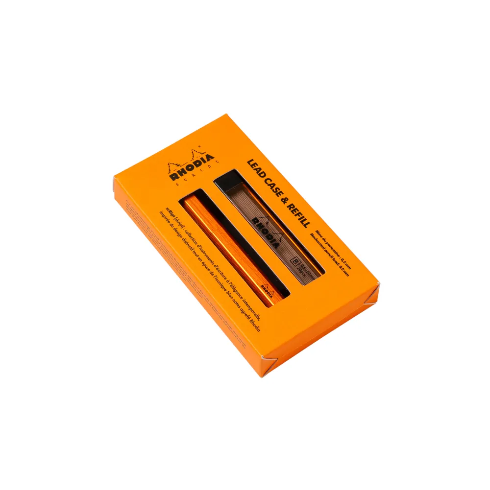 Rhodia Zestaw grafitów do ołówków z etui 0,5 mm - - Orange 20 szt. > Wkłady Do Ołówków