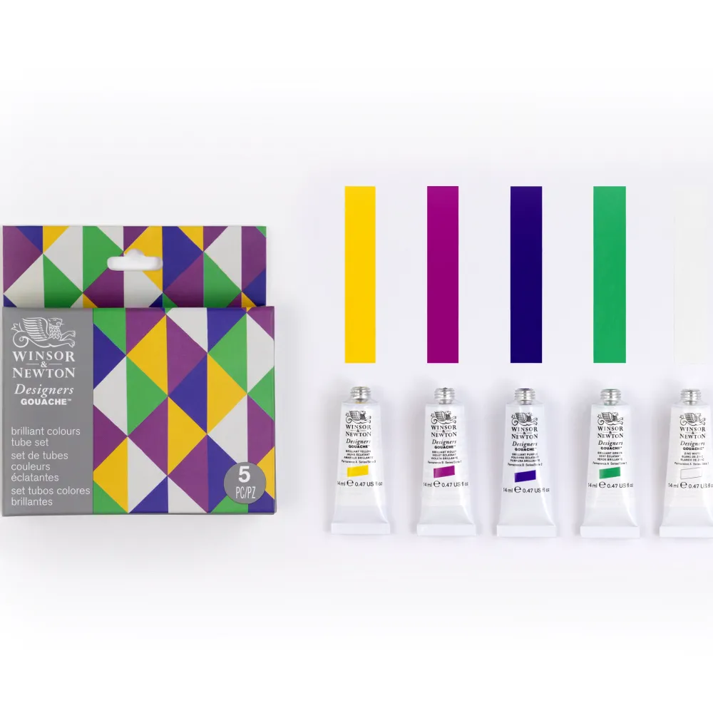 Winsor & Newton Zestaw gwaszy Designers Brilliant - - 5 x 14 ml > Farby Gwasze I Tempery