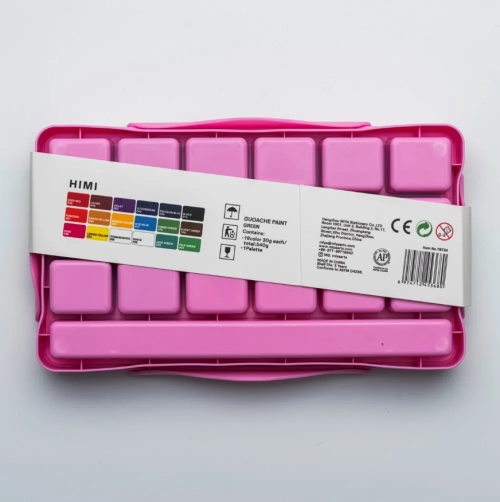 HIMI Zestaw gwaszy Jelly Cup Pastel Pink - - 18 szt. > Farby Gwasze I Tempery