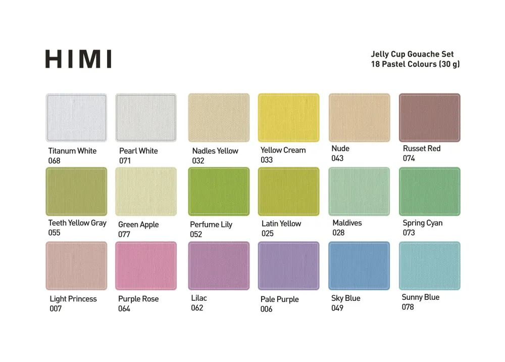 HIMI Zestaw gwaszy Jelly Cup Pastel - - 18 szt.