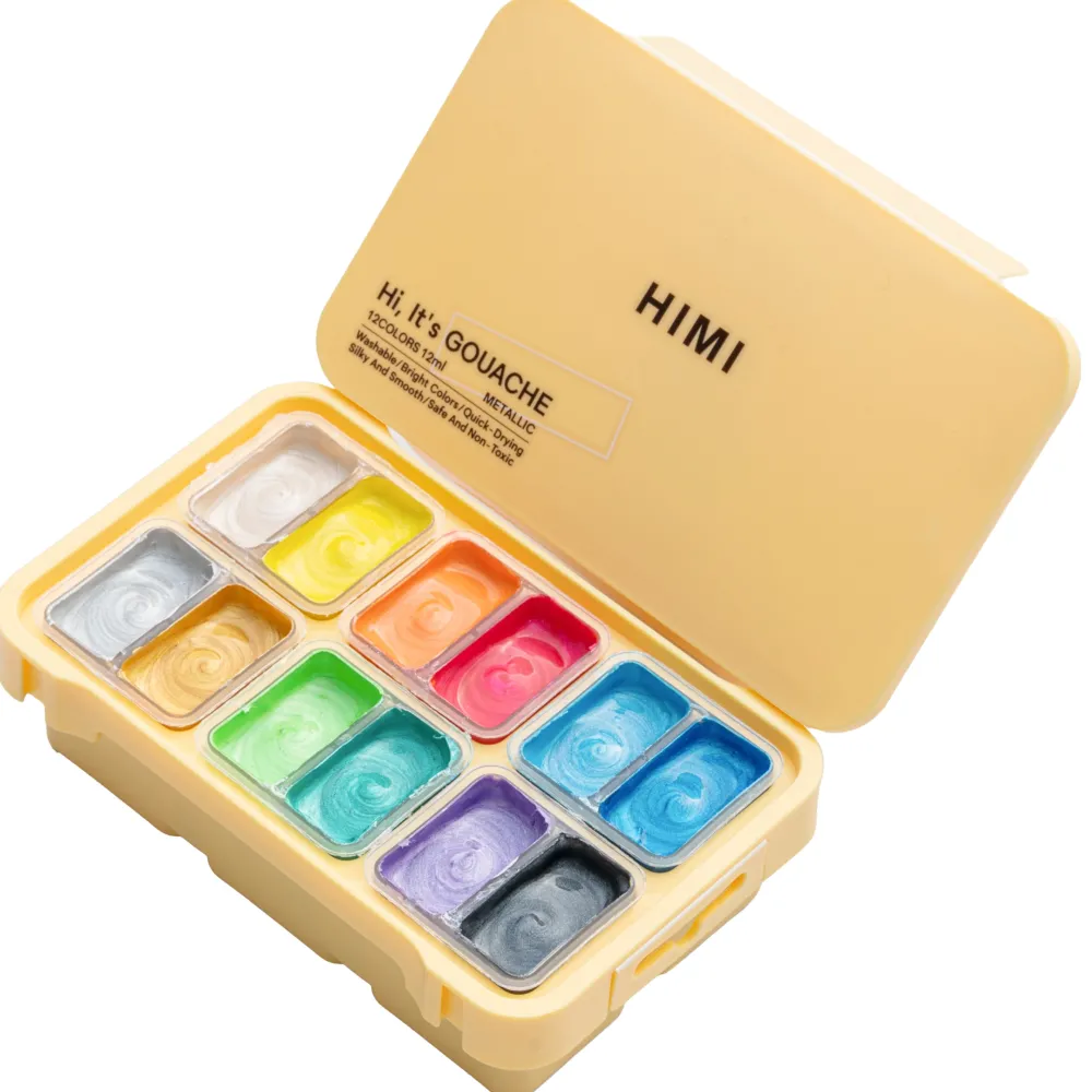 HIMI Zestaw gwaszy Twin Cup Metallic - - 12 szt. > Farby Gwasze I Tempery