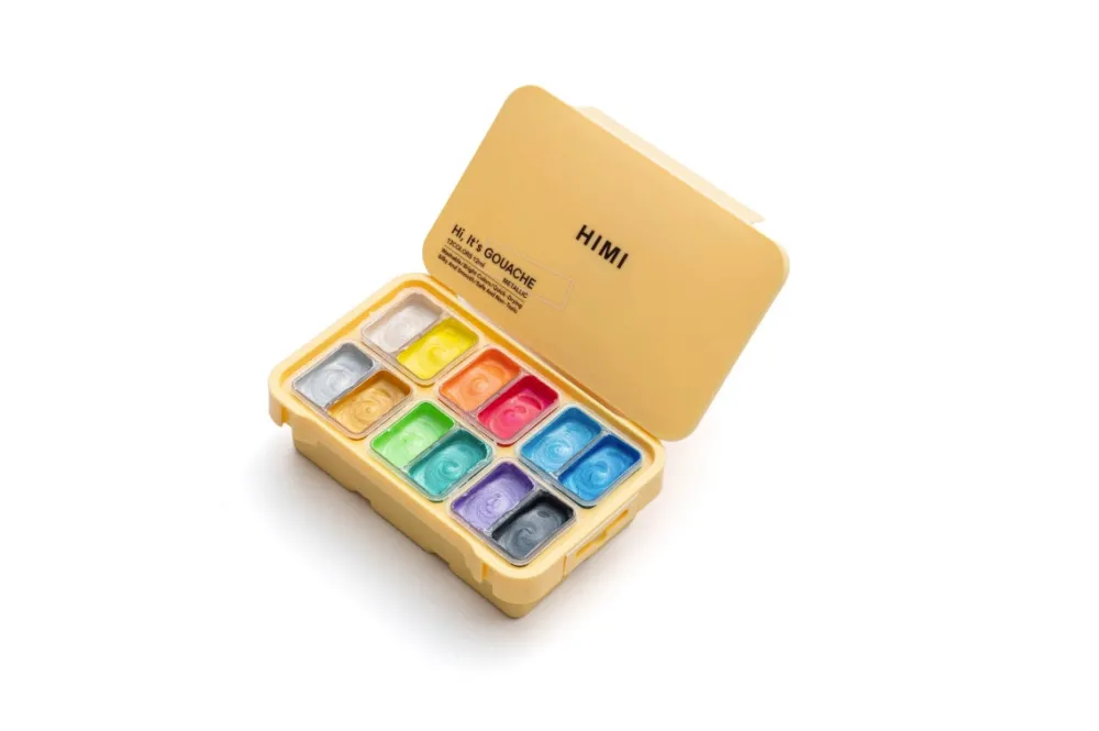 HIMI Zestaw gwaszy Twin Cup Metallic - - 12 szt. > Farby Gwasze I Tempery