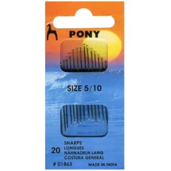 Pony Zestaw igieł do szycia ręcznego - - rozmiar 5-10, 20 szt. > Druty, Igły I Szydełka