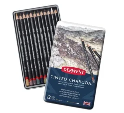Derwent Zestaw kolorowych węgli w kredce Tinted Charcoal - - 12 szt. > Węgle Rysunkowe