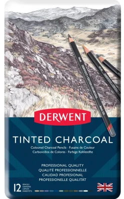 Derwent Zestaw kolorowych węgli w kredce Tinted Charcoal - - 12 szt. > Węgle Rysunkowe