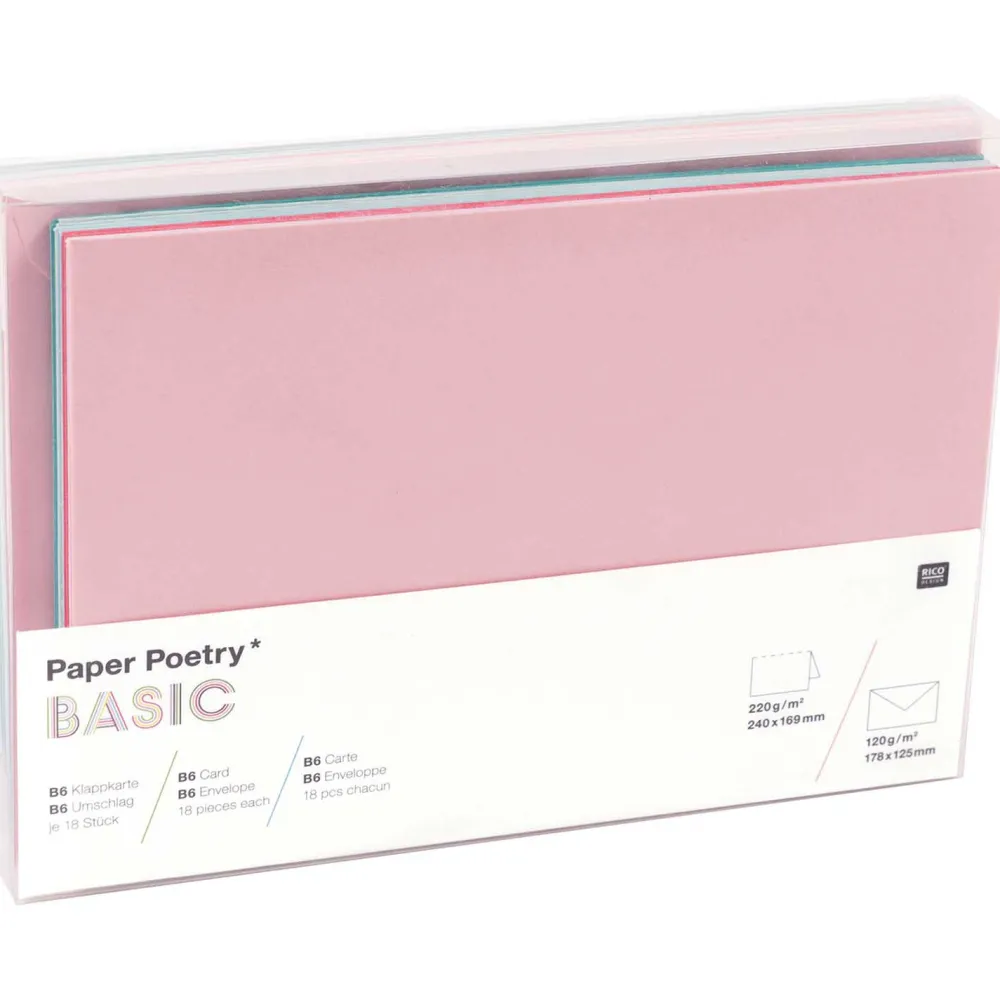 Rico Design Zestaw kopert i kart - Paper Poetry - Tropic, B6, 18 szt. > Zestawy Kopert I Kart
