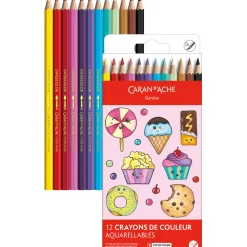 Caran d'Ache Zestaw kredek akwarelowych Kawaii Candy - - 12 szt.