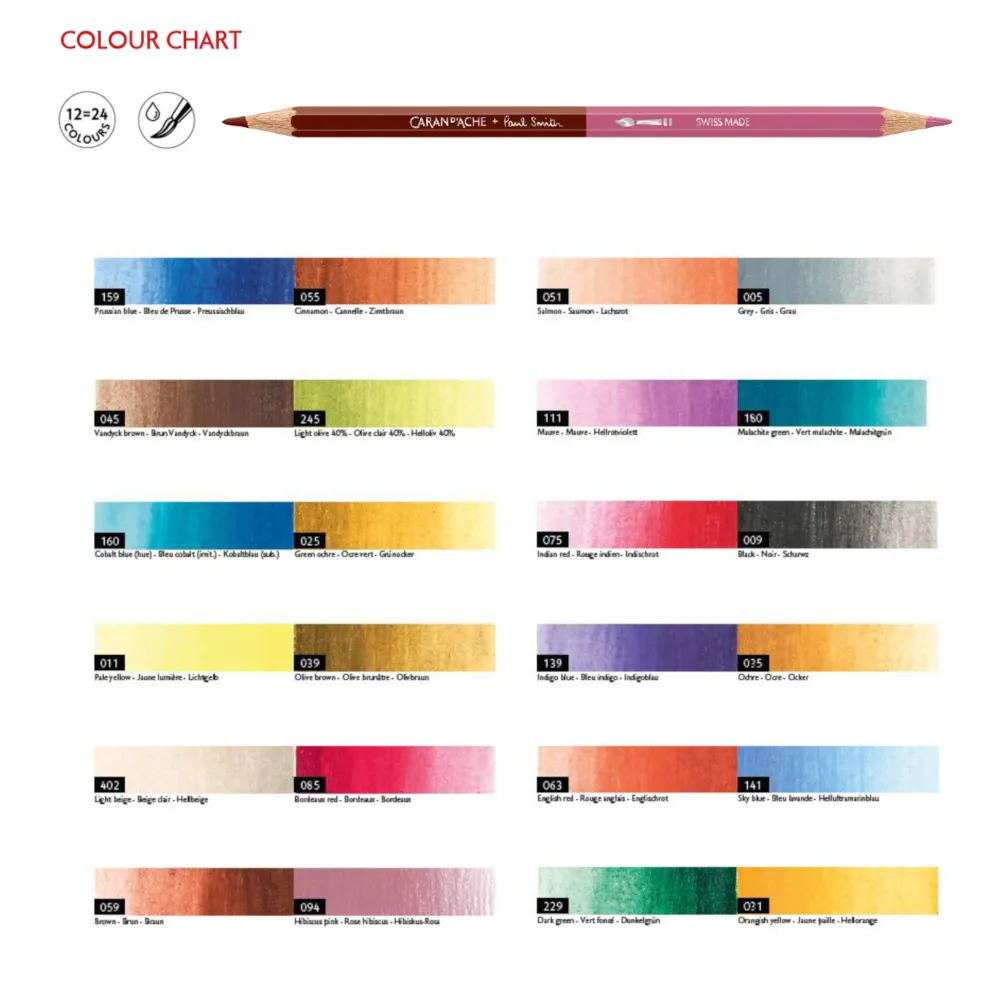 Caran d'Ache Zestaw kredek Bicolor Special Edition Paul Smith - - 12 szt.