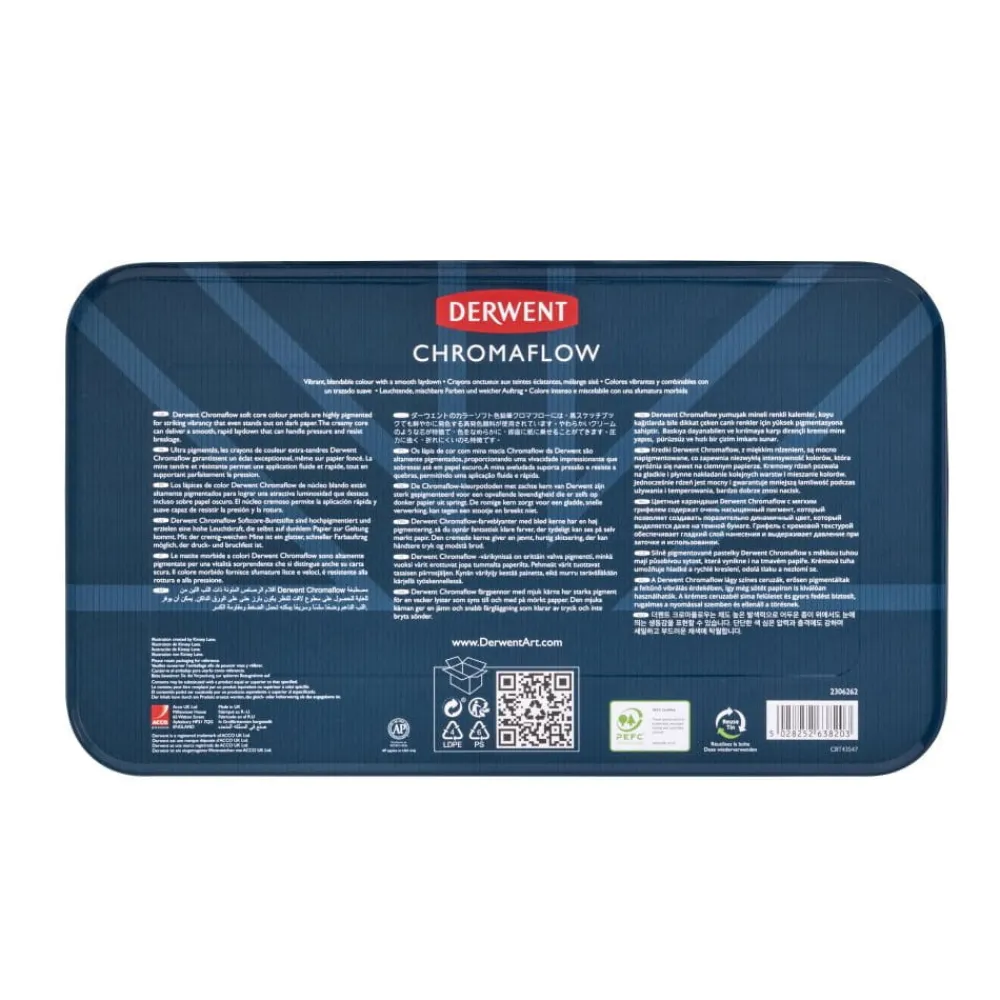 Derwent Zestaw kredek Chromaflow w metalowej kasecie - - 100 kolorów