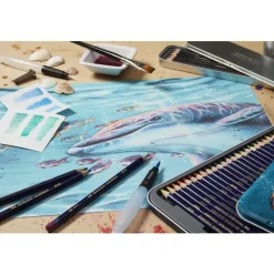 Derwent Zestaw kredek Inktense w metalowej kasecie - - 24 kolory > Kredki
