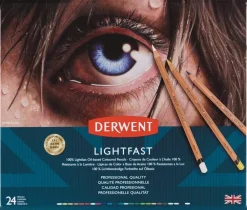Derwent Zestaw kredek Lightfast w metalowej kasecie - - 24 kolory > Kredki