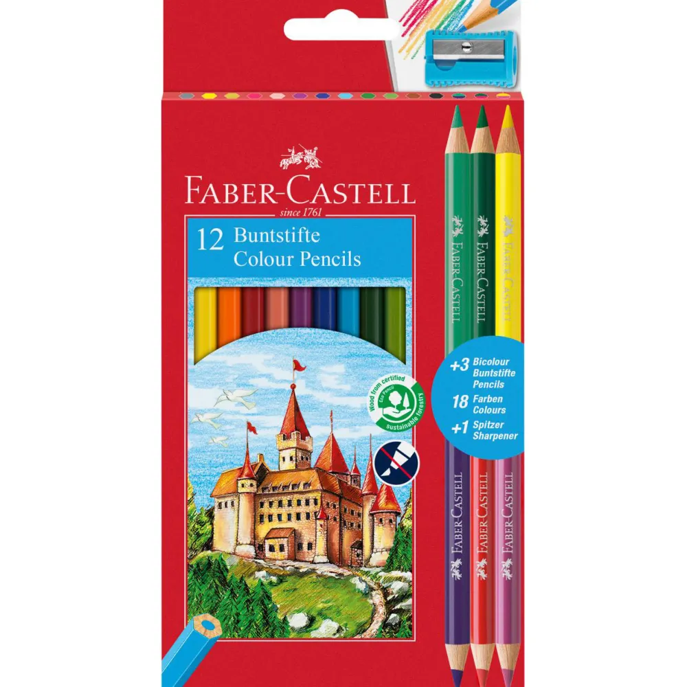 Dzieci Faber-Castell Zestaw kredek ołówkowych Zamek - - 12 kolorów