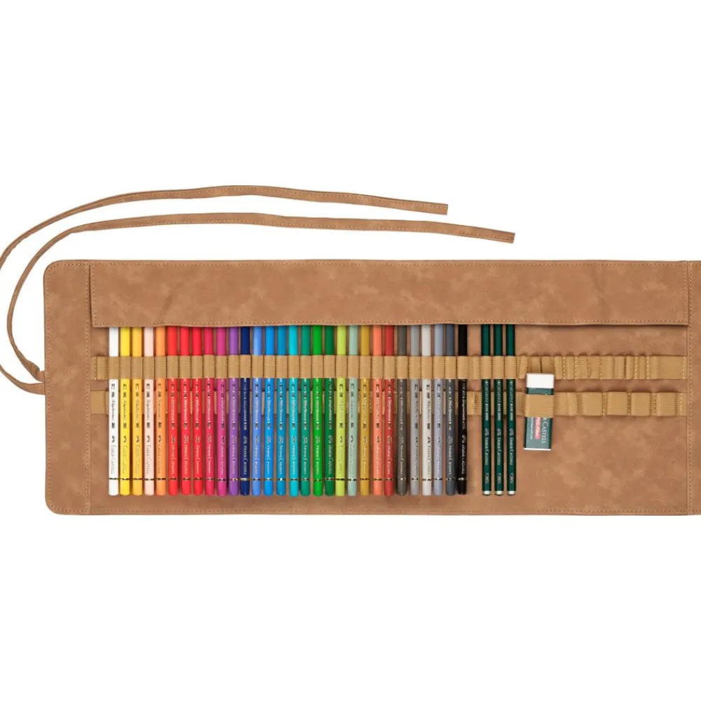 Faber-Castell Zestaw kredek Polychromos w zwijanym piórniku - - 30 kolorów > Kredki
