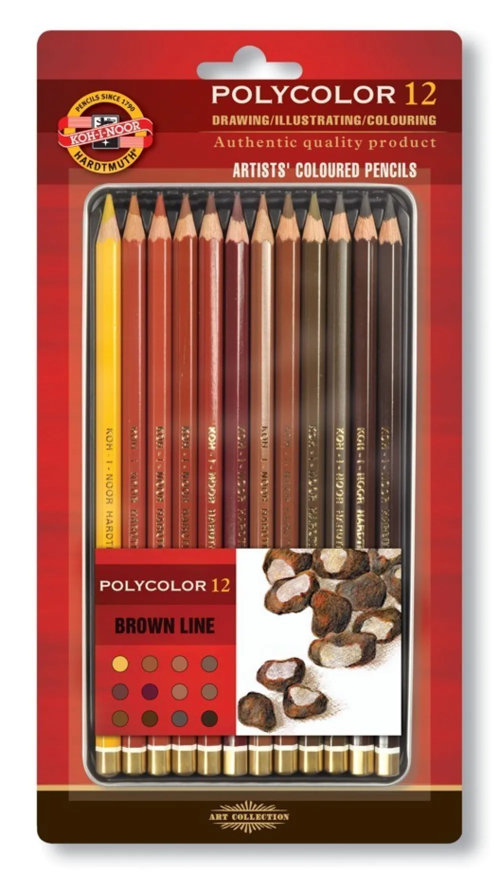 KOH-I-NOOR Zestaw kredek Polycolor - - odcienie brązu, 12 szt.