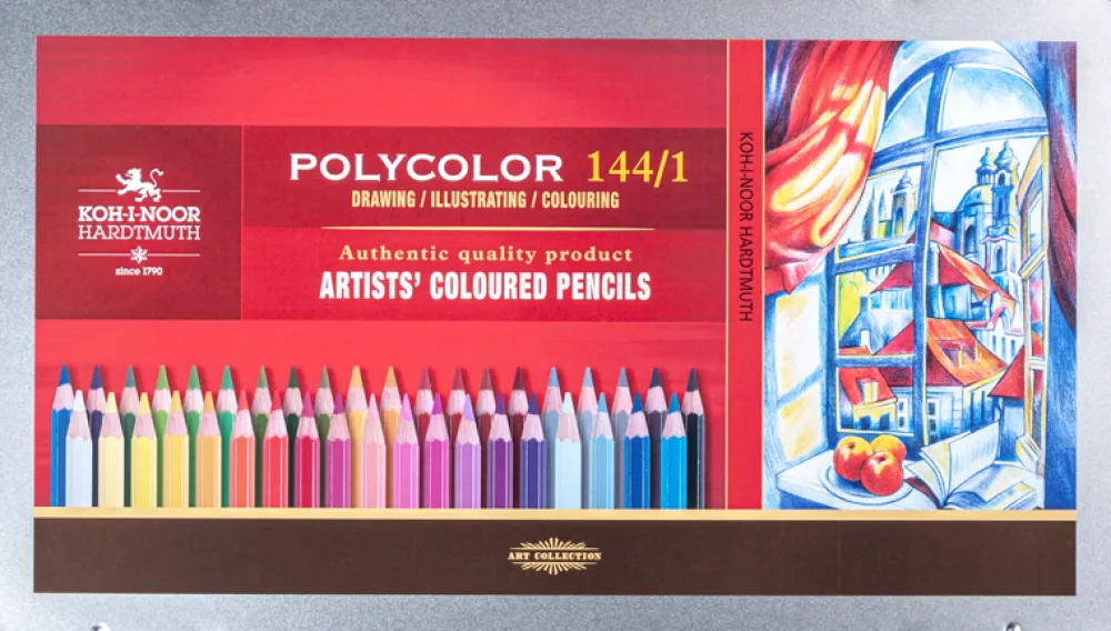 KOH-I-NOOR Zestaw kredek Polycolor w metalowej kasetce - - 144 kolory