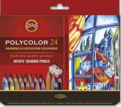 KOH-I-NOOR Zestaw kredek Polycolor z ołówkiem i temperówką - - 24 kolory