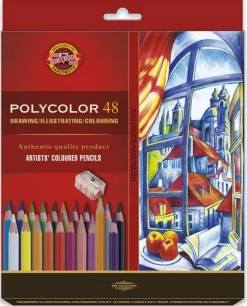 KOH-I-NOOR Zestaw kredek Polycolor z ołówkiem i temperówką - - 48 kolorów
