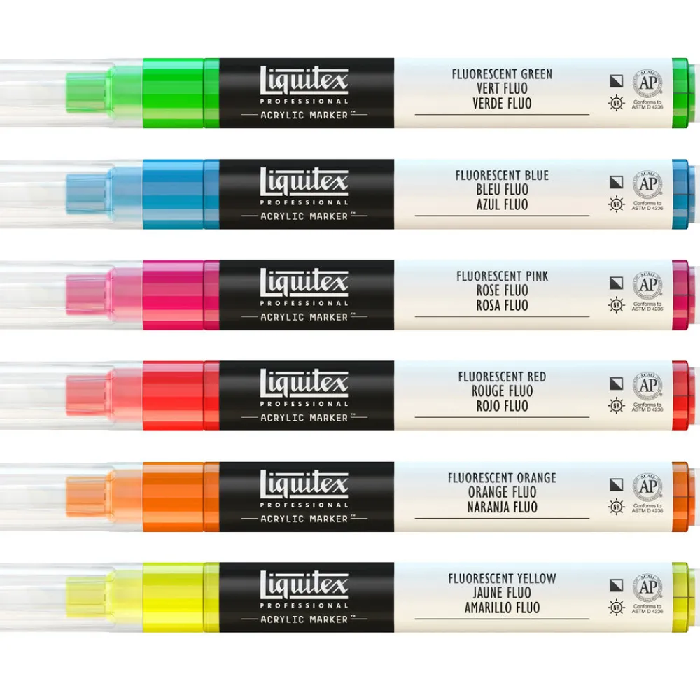 Liquitex Zestaw markerów akrylowych - - Fluorescent, 6 szt.