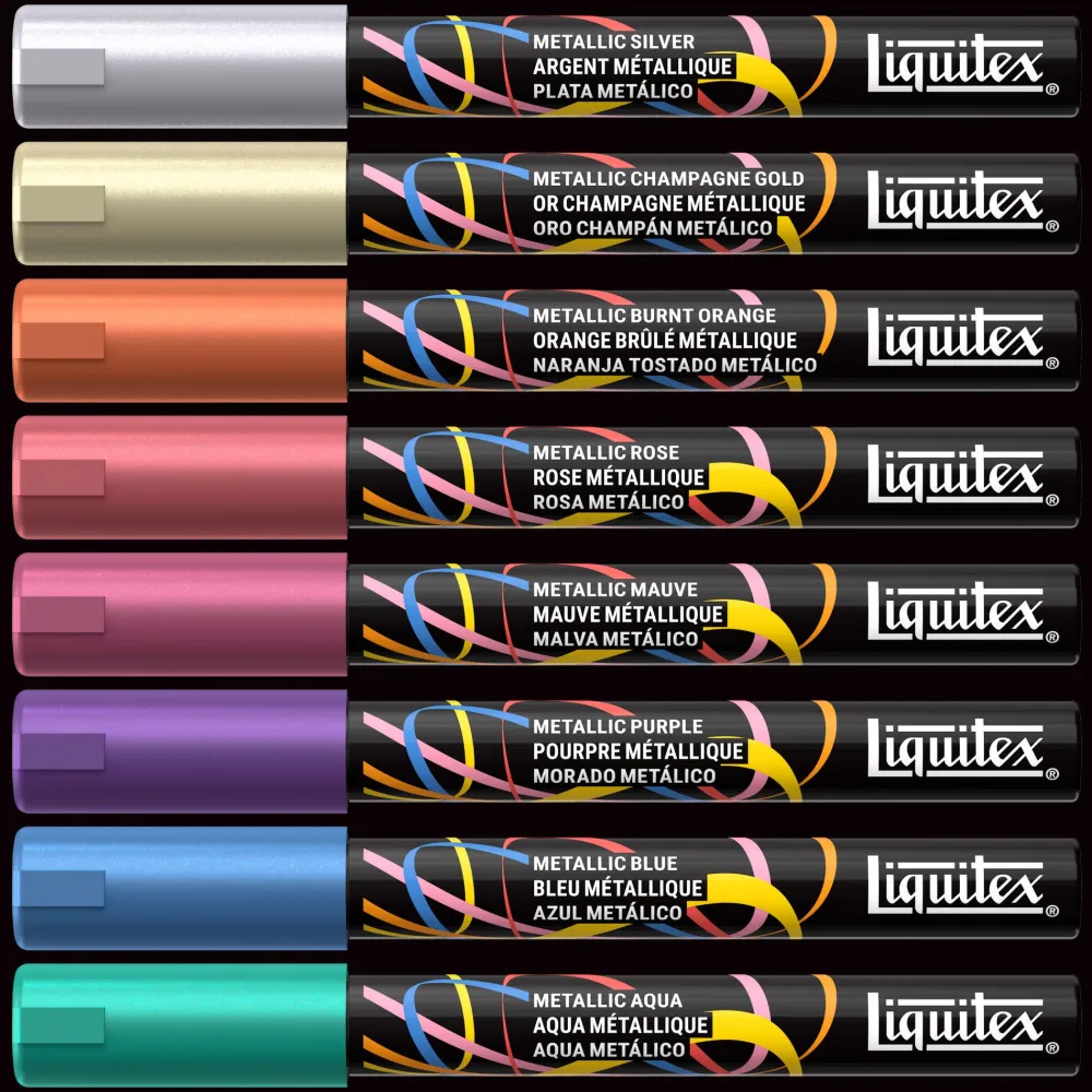 Liquitex Zestaw markerów akrylowych Metallic - - 8 szt. > Markery, Brushpeny I Pisaki