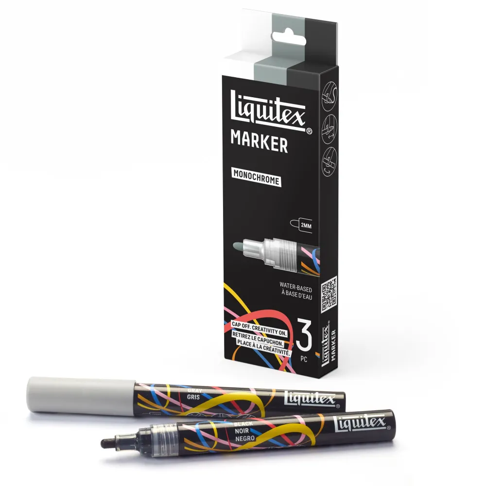 Liquitex Zestaw markerów akrylowych Monochrome - - 3 szt. > Markery, Brushpeny I Pisaki