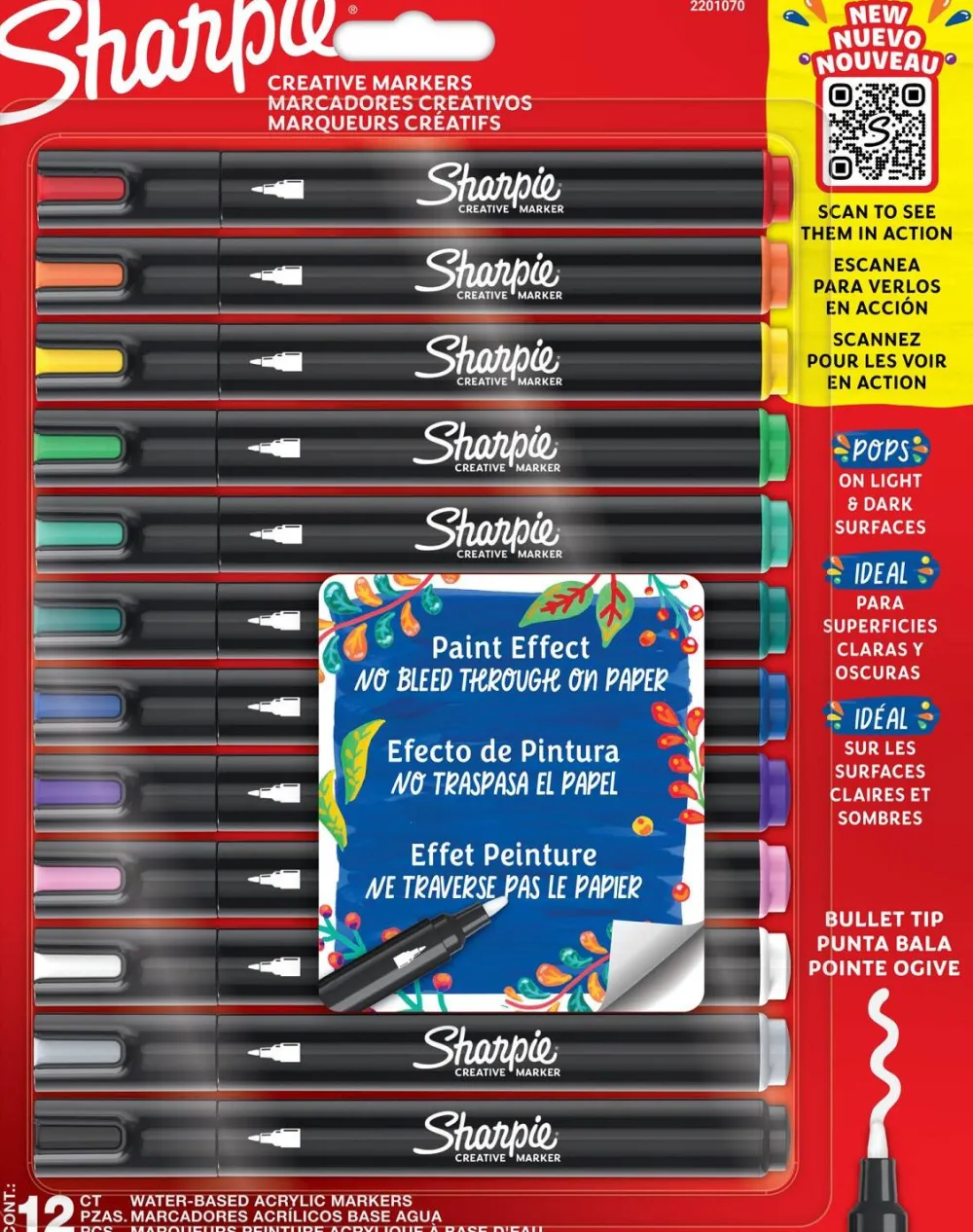 Sharpie Zestaw markerów akrylowych - - 2,5 mm, 12 szt.