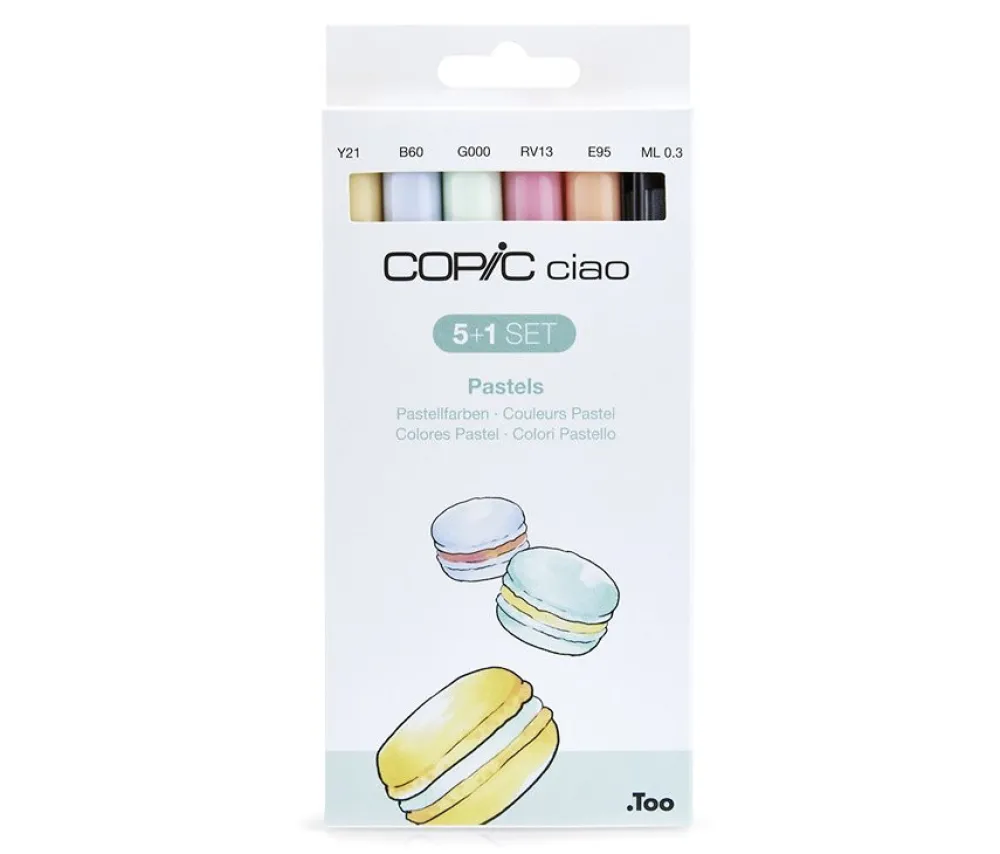 Copic Zestaw markerów dwustronnych Ciao z cienkopisem - Pastels 6 szt. > Markery, Brushpeny I Pisaki