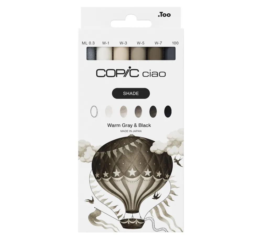 Copic Zestaw markerów dwustronnych Ciao Shade - Warm Gray & Black 6 szt.