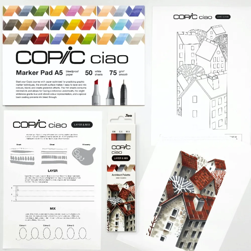 Copic Zestaw markerów dwustronnych Ciao Layer & Mix - Architect Palette
