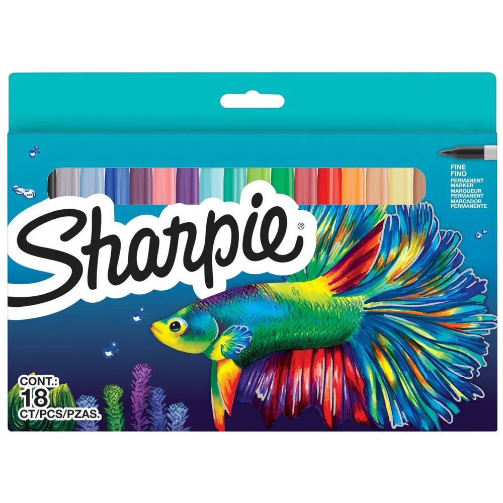 Sharpie Zestaw markerów permanentnych - - 1 mm, 18 szt.