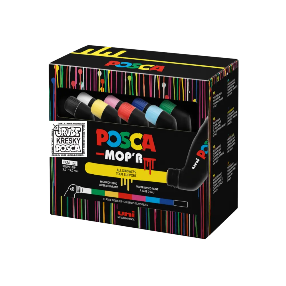 Uni Posca Zestaw markerów Posca MOP'R PCM-22 - Uni - 8 szt.