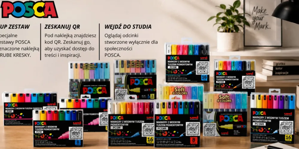 Uni Posca Zestaw markerów Posca PC-1M - Uni - 8 kolorów
