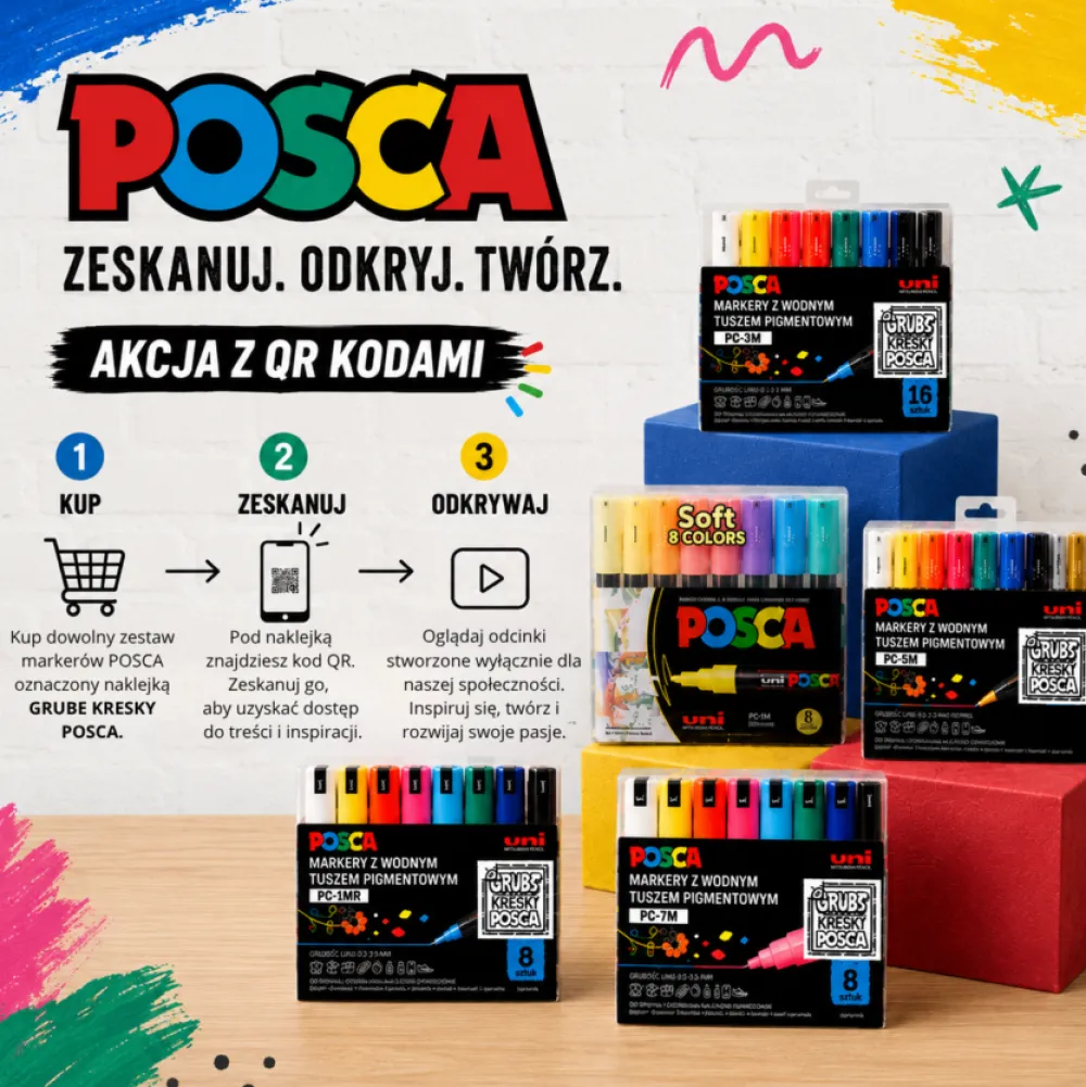 Uni Posca Zestaw markerów Posca Pop Colours - Uni - 20 kolorów > Markery, Brushpeny I Pisaki