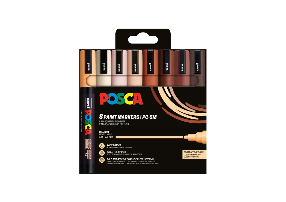 Uni Posca Zestaw markerów Posca Skin Colors PC-5M - Uni - 8 szt.