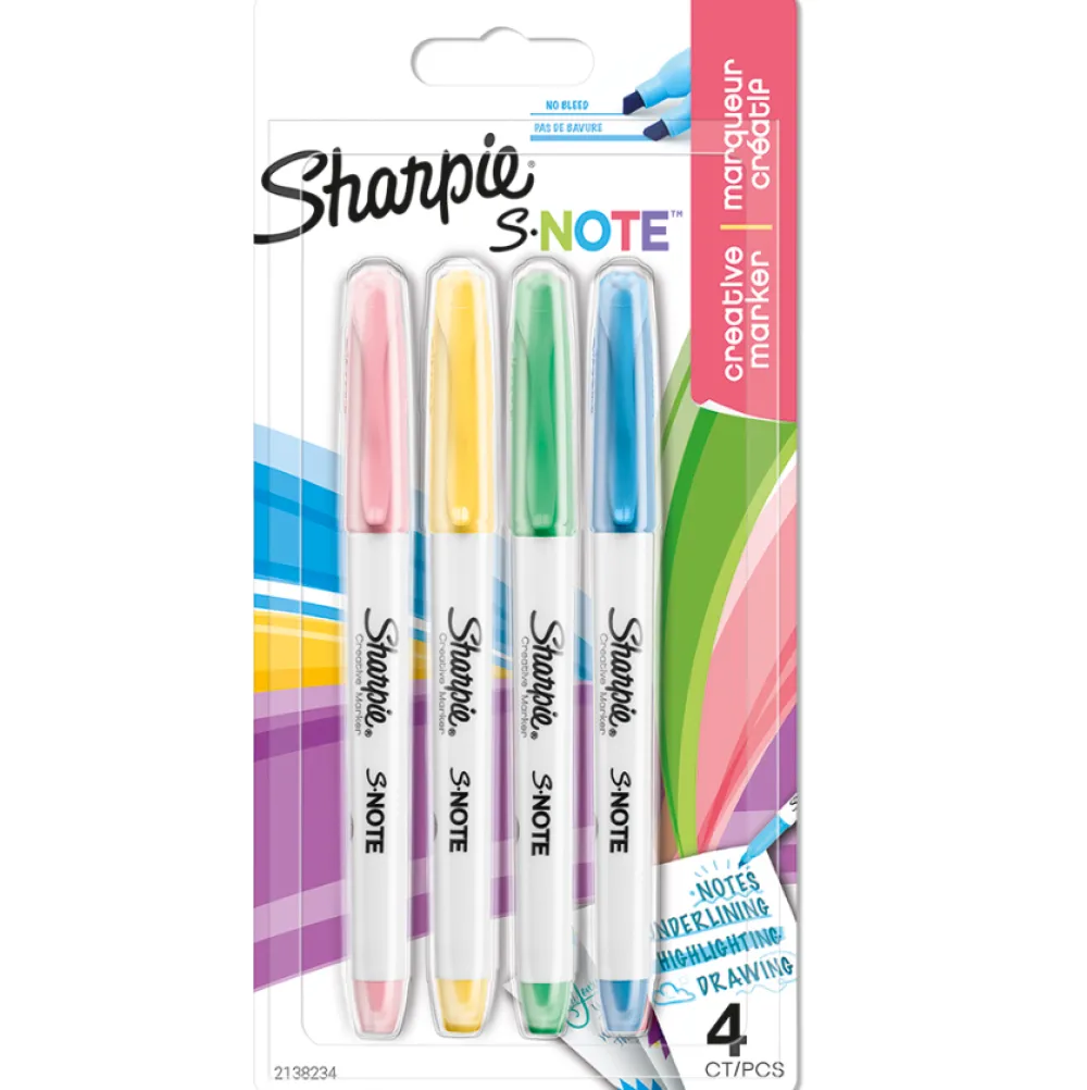 Sharpie Zestaw markerów S-Note - - pastelowe, 4 kolory > Markery, Brushpeny I Pisaki