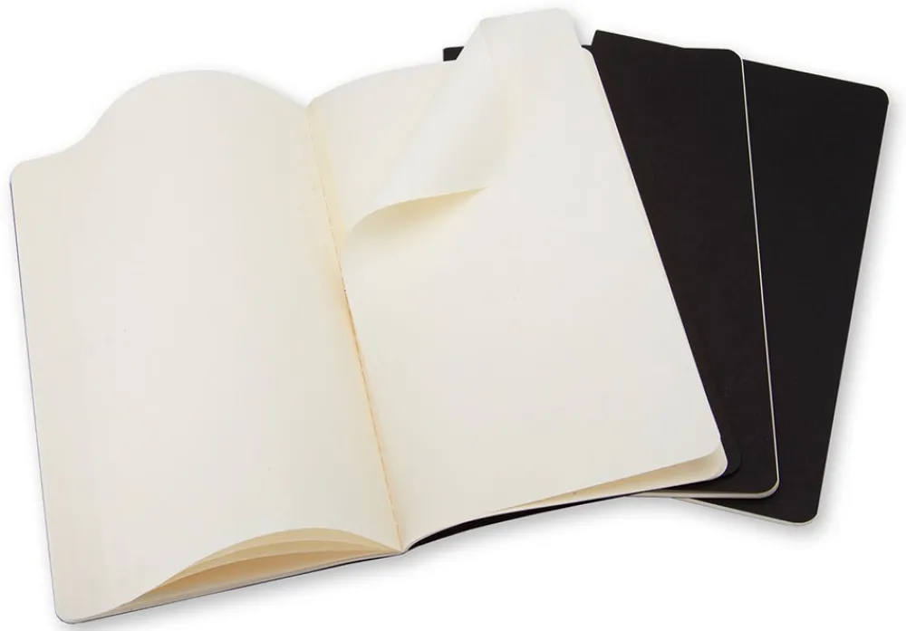 Moleskine Zestaw notatników gładkich A6 - - czarne 3 szt.