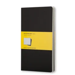 Moleskine Zestaw notatników w kratkę A5 - - czarne 3 szt.