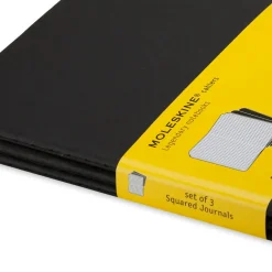 Moleskine Zestaw notatników w kratkę A5 - - czarne 3 szt.