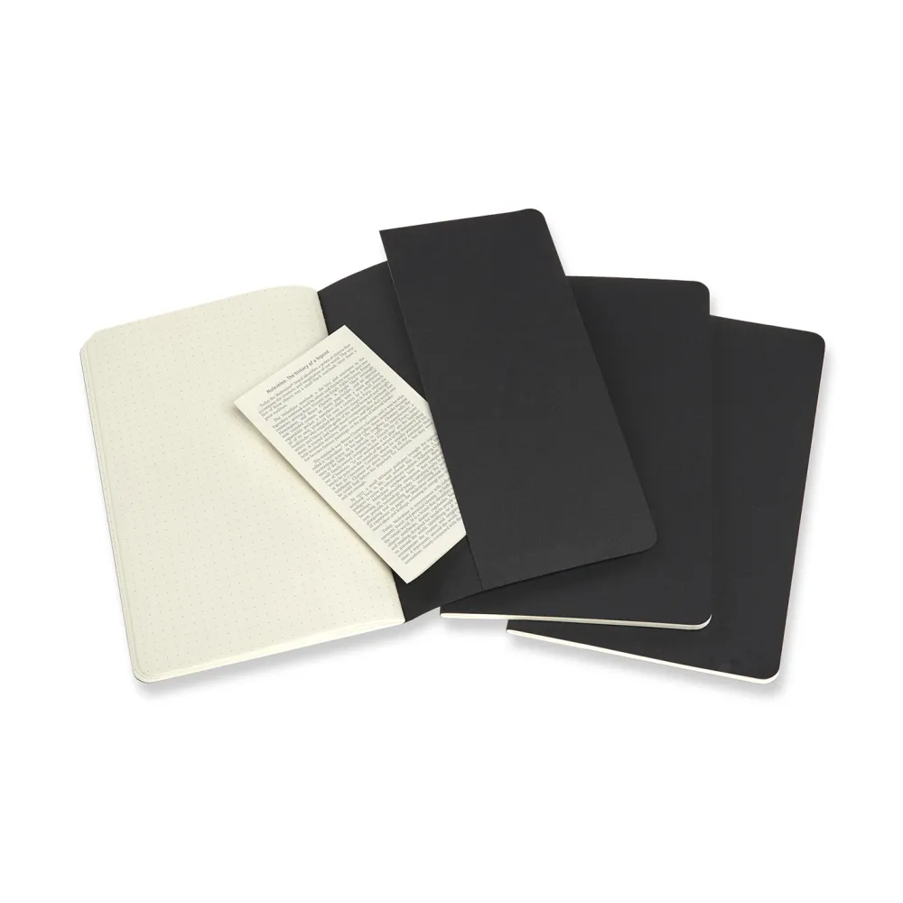 Moleskine Zestaw notatników w kropki A5 - - czarne 3 szt.