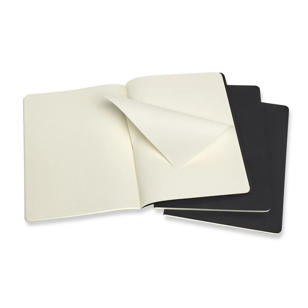 Moleskine Zestaw notatników w kropki XL - - czarne 3 szt. > Notatniki W Kropki