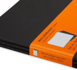 Moleskine Zestaw notatników w linie A6 - - czarne, 3 szt. ><noscript><img width=