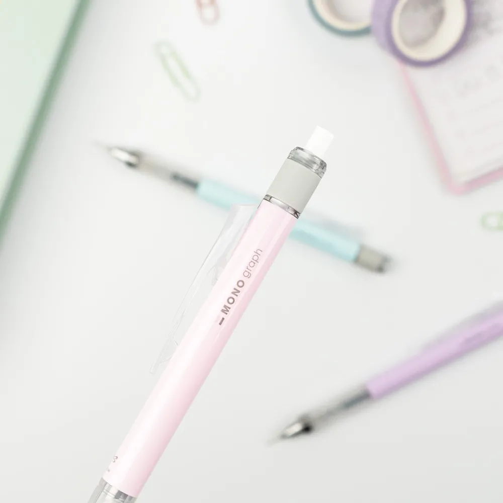 Tombow Zestaw ołówek MONO Graph + gumka - - Pink > Ołówki