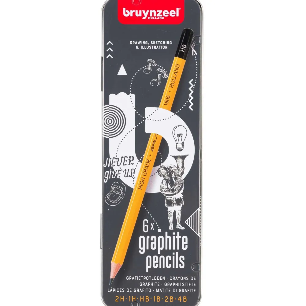 Bruynzeel Zestaw ołówków grafitowych - - 2H-4B, 6 szt.