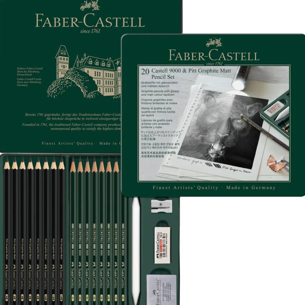 Faber-Castell Zestaw ołówków Pitt Graphite Matt & Castell 9000 - - 20 szt.