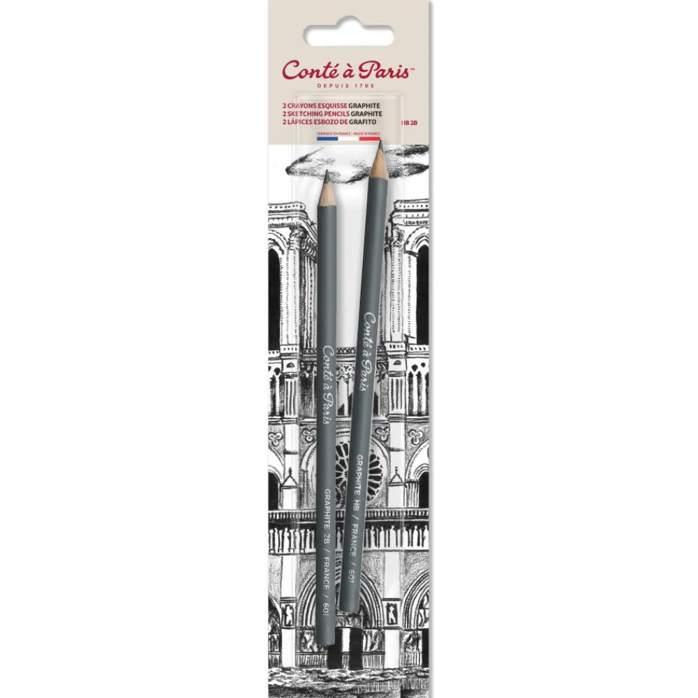 Conte a Paris Zestaw ołówków Sketching - Conté à Paris - Graphite HB/2B 2 szt.